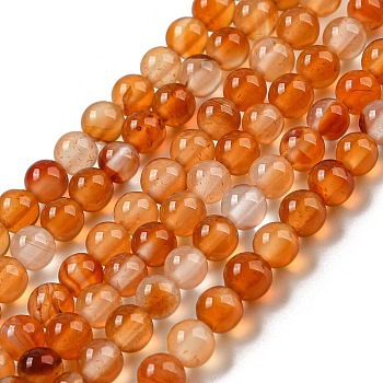 Natural Agate Beads Strands, Dyed & Heated, Round, 4mm, Hole: 0.8mm, about 92pcs/strand, 15 inch