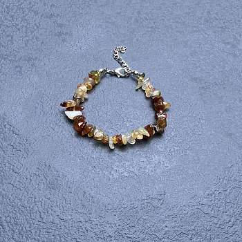 Natural Red Agate Chip Beaded Bracelets for Women