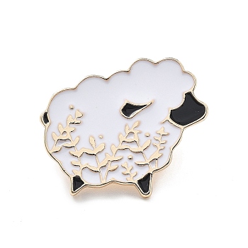 Animal Enamel Pins, Alloy Brooches for Backpack Clothes, Goat, 23.5x28.5mm