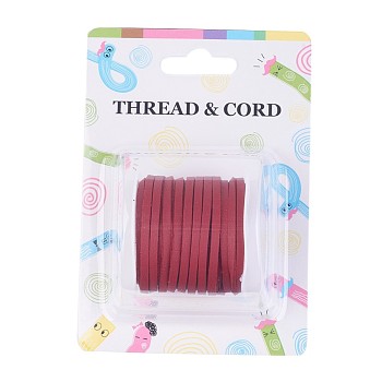 Faux Suede Cord, One Side Covering with Imitation Leather, FireBrick, 3x1.4mm, about 5.46 yards(5m)/roll