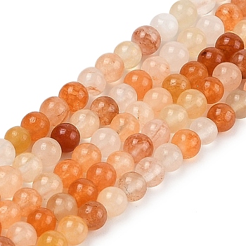 Natural Golden Silk Jade Beads Strands, Round, 4mm, Hole: 0.9mm, about 88~93pcs/strand, 15.16~15.55 inch(38.5~39.5cm)