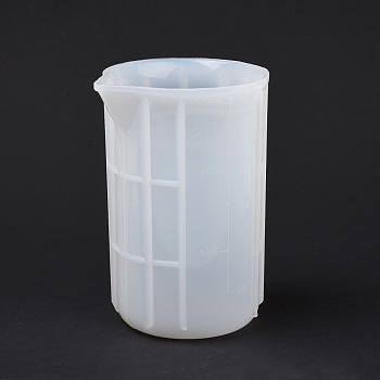 Silicone Measuring Cups, Column, White, 81x71x109mm, Inner Diameter: 74x67mm, Capacity: 300ml(10.15fl. oz)