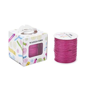 Waxed Cotton Cords, Camellia, 1mm, about 100yards/roll(91.44m/roll), 300 feet/roll