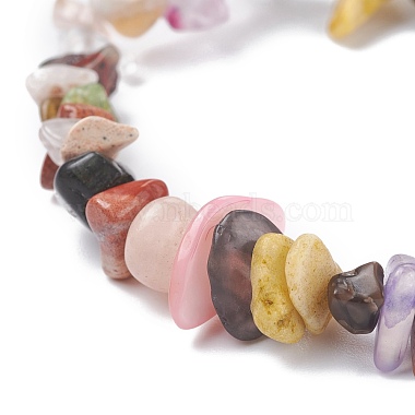 Natural & Synthetic Mixed Chips Beads Stretch Bracelet for Women(BJEW-AL00003-07)-4