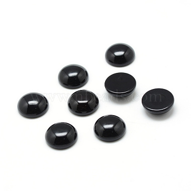 12mm Half Round Black Agate Cabochons