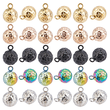 Mixed Color Round 304 Stainless Steel Charms