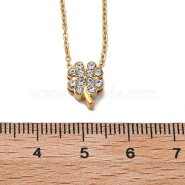 304 Stainless Steel Crystal Rhinestone Pendant Cable Chain Necklaces for Women(NJEW-C062-01C-G)-5