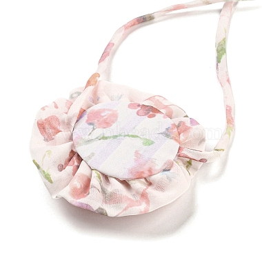 Flower Pattern Fabric Rose Tie Choker Necklaces for Women(NJEW-Z022-01F)-3