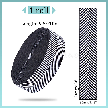 Elite 9.6~10 Yards Polyester Twill Tape Ribbon(OCOR-PH0001-91B)-4