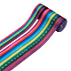 2Rolls 2 Styles Stripe Pattern Printed Polyester Grosgrain Ribbon(OCOR-TA0001-37I)-1
