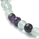 Fluorite naturelle bracelets de perles extensibles(BJEW-A117-A-38)-6