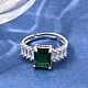Brass Pave Cubic Zirconia Cuff Open Rings(CU-CBA5C10-11P)-1
