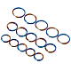 15Pcs 3 Styles Rainbow Color Titanium Alloy Split Rings(FIND-OC0001-94)-1
