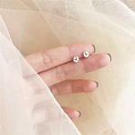 Alloy Earrings for Women, with 925 Sterling Silver Pin, Flower, 14.5mm(FS-WG98937-76)