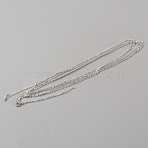 925 Sterling Silver Cable Chains, Unwelded, Silver, 1x0.5mm(CHC-TAC0008-02)