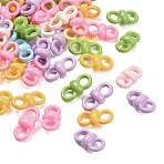 Opaque Acrylic Links, Bowknot Connector Charms, Mixed Color, 16x8x6mm, Hole: 4mm(OACR-D043-01)