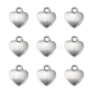 Tibetan Style Alloy Charms, Lead Free and Cadmium Free, Antique Silver, Heart, about 12mm long, 10mm wide, 2.5mm thick hole: 2mm(X-LF1170Y)