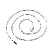 304 Stainless Steel Snake Chain Necklaces, with Lobster Claw Clasps, Stainless Steel Color, 20.07 inch(51cm), 2mm(NJEW-F226-01P-03)