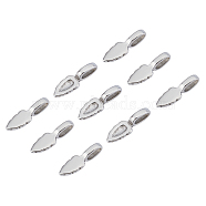 304 Stainless Steel Glue-on Flat Pad Pendant Bails, Stainless Steel Color, 23x7.5x6mm, Hole: 7x3mm(STAS-H009)