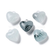 Opaque Acrylic Pendants, Heart Charms, Dark Slate Gray, 18x16.5x8mm, Hole: 2mm(MACR-F079-05A)