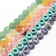 Donut Natural & Synthetic Mixed Stone Bead Strands, 10x4~5mm, Hole: 1mm, about 20pcs/strand, 7.8 inch(G-Q443-19)