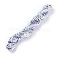 Satin Rattail Cord, Polyester Cords, Chinese Knot Braided Rope, Silver, 2mm, about 10.93 yards(10m)/bundle(OCOR-WH0038-A16)