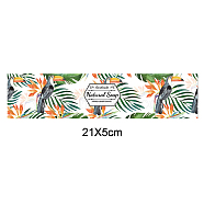 Handmade Soap Paper Tag, Both Sides Coated Art Paper Tape with Tectorial Membrane, Rectangle with Leaf/Flower Pattern & Word, for Soap Packaging, Orange, 210x50mm(DIY-WH0243-070)