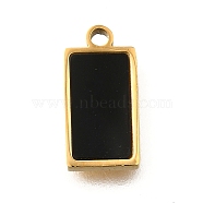 304 Stainless Steel Geometry Charms, with Plastic Imitation Shell, Golden, Ion Plating(IP), Rectangle, 12x6x1.5mm, Hole: 1.2mm(STAS-Q348-15D)