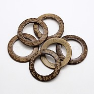 Ring Coconut Linking Rings, Coconut Brown, 45x4~6mm, Hole: 30mm(COCO-N001-42)