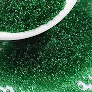 MIYUKI Round Rocailles Beads, Japanese Seed Beads, (RR146) Transparent Green, 15/0, 1.5mm, Hole: 0.7mm, about 5555pcs/bottle, 10g/bottle(SEED-JP0010-RR0146)
