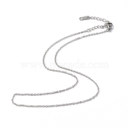 304 Stainless Steel Cable Chain Necklace for Men Women, Stainless Steel Color, 15.75 inch(40cm)(NJEW-K245-014B)