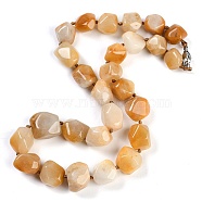 Natural Topaz Jade Nuggets Beaded Necklaces for Women Men, 20.08~21.26 inch(51~54cm)(NJEW-K388-01I)