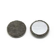 Corduroy Cloth Fabric Covered Cabochons, with Aluminum Bottom, Half Round/Dome, Coffee, 25x5.5mm(WOVE-S084-25C)