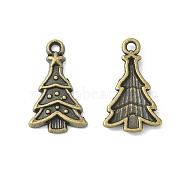 Tibetan Style Christmas Tree Alloy Pendants, Cadmium Free & Nickel Free & Lead Free, Antique Bronze, 23.5x14x3.5mm, Hole: 2.5mm(X-TIBEP-Q050-08AB-NR)