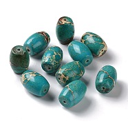 Natural Imperial Jasper Beads, Dyed, Rice, Light Sea Green, 18x13.5mm, Hole: 1.6mm(G-C034-15B-01)