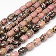 Natural Rhodonite Barrel Beads Strands, 16x12mm, Hole: 1mm, about 24pcs/strand, 15.3 inch(G-F236-01C)