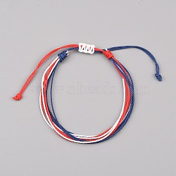 Bohemian Adjustable Waxed Cord Braided Bracelets for Women Men, Colorful, Inner Diameter: 2~3-5/8 inch(5.15~9.25cm)(BJEW-WH0012-97)