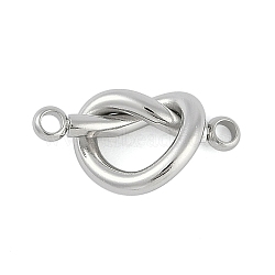 304 Stainless Steel Connector Charms, Heart Knot Links, Stainless Steel Color, 19x17x4.5mm, Hole: 2mm(STAS-M078-02P)