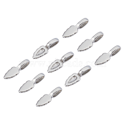 304 Stainless Steel Glue-on Flat Pad Pendant Bails, Stainless Steel Color, 23x7.5x6mm, Hole: 7x3mm(STAS-H009)
