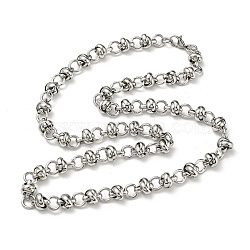 201 Stainless Steel Link Chain Necklace, Stainless Steel Color, 21.85 inch(55.5cm)(STAS-Z056-02P)