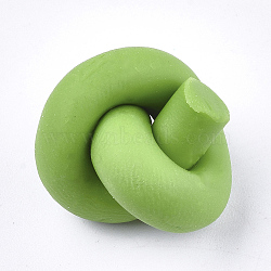 Polymer Clay Findings, Knot, LightGreen, 20~24x17~20x14~17mm(CLAY-Q250-01)