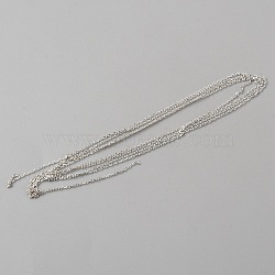 925 Sterling Silver Cable Chains, Unwelded, Silver, 1x0.5mm(CHC-TAC0008-02)