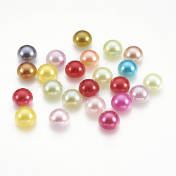 ABS Plastic Imitation Pearl Cabochons, Half Round, Mixed Color, 8x4mm(SACR-S738-8mm-M)
