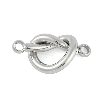 304 Stainless Steel Connector Charms, Heart Knot Links, Stainless Steel Color, 19x17x4.5mm, Hole: 2mm