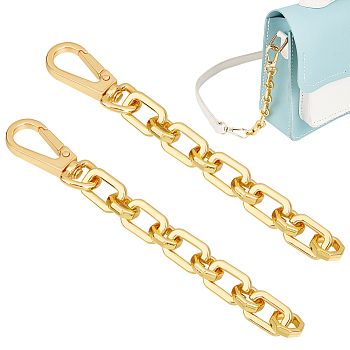 Alloy Cross Chain Link Bag Strap Extender, with Swivel Clasps, for Bag Straps Replacement Accessories, Golden, 14.35x1.8x1.3cm, 2pcs/bag