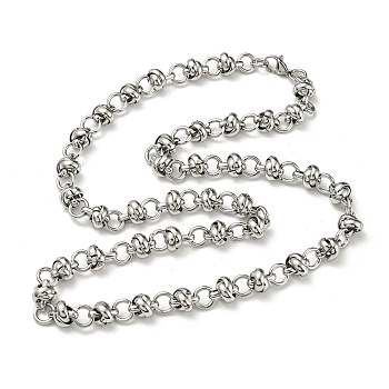 201 Stainless Steel Link Chain Necklace, Stainless Steel Color, 21.85 inch(55.5cm)
