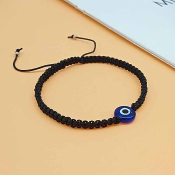 Woven bracelet with blue eyes, fashionable and minimalist palm bracelet, women's artistic adjustable bracelet