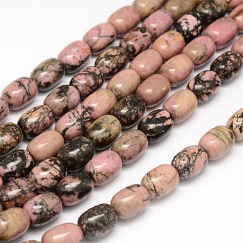Natural Rhodonite Barrel Beads Strands, 16x12mm, Hole: 1mm, about 24pcs/strand, 15.3 inch