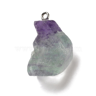 Raw Rough Natural Colorful Fluorite Pendants(G-A028-01A)-3