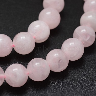 Madagascar naturel rose perles de quartz brins(G-K285-33-6mm-01)-3